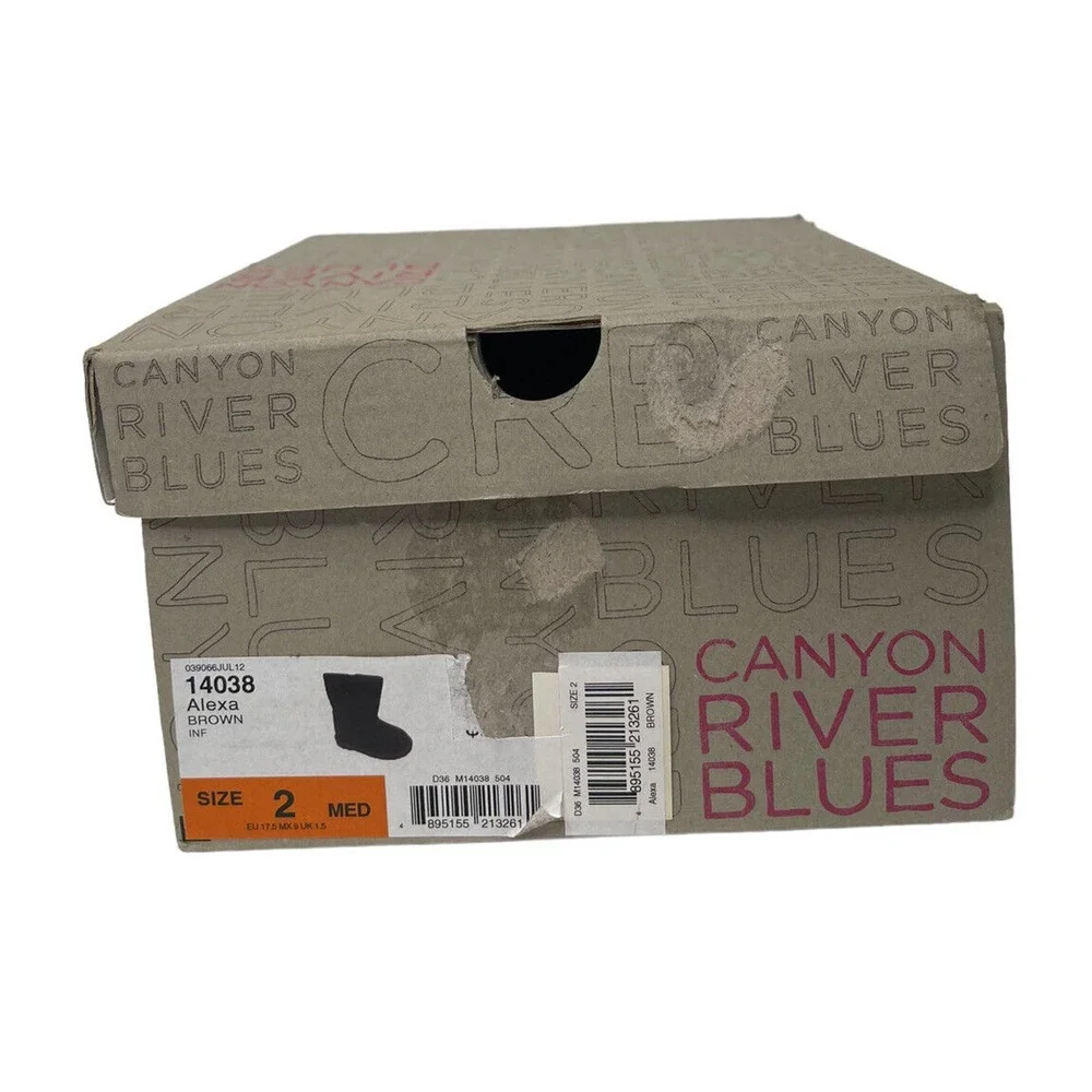 NEW Baby Girls Canyon River Blues Alexa Brown Faux Suede Sherpa Warm Boots Sz 2